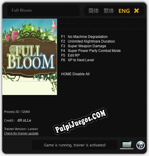 Full Bloom: Trainer +6 [v1.8]