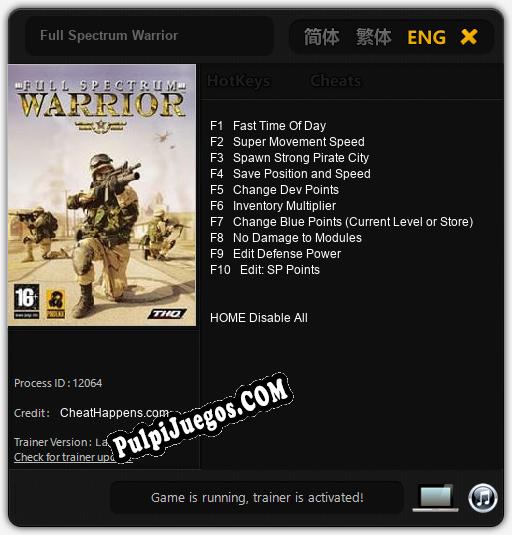 Full Spectrum Warrior: Cheats, Trainer +10 [CheatHappens.com]