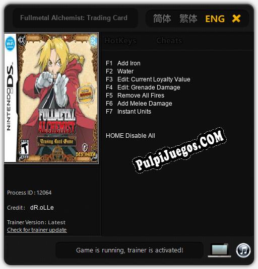 Fullmetal Alchemist: Trading Card Game: Trainer +7 [v1.6]