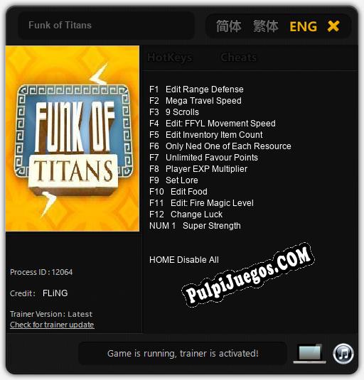 Funk of Titans: Cheats, Trainer +13 [FLiNG]