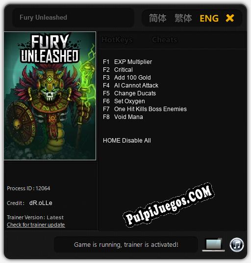 Fury Unleashed: Cheats, Trainer +8 [dR.oLLe]