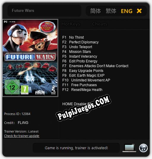 Future Wars: Cheats, Trainer +12 [FLiNG]