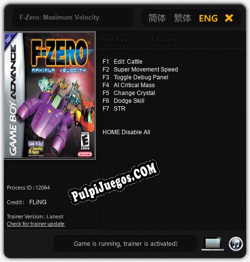 F-Zero: Maximum Velocity: Trainer +7 [v1.3]