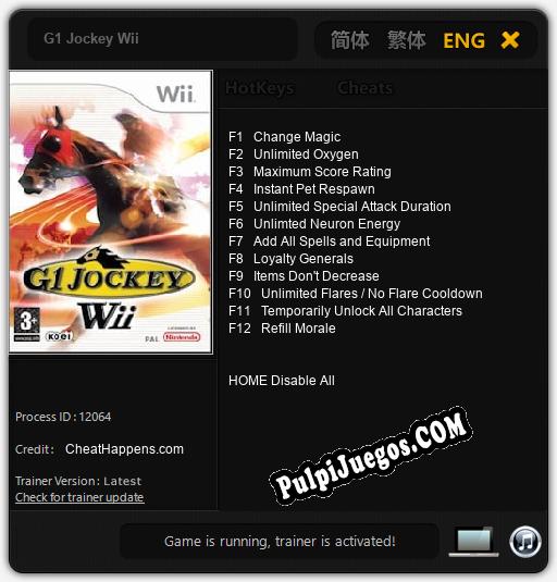 G1 Jockey Wii: Trainer +12 [v1.7]