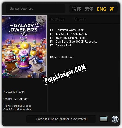 Entrenador liberado a Galaxy Dwellers [v1.0.8]