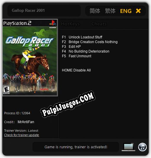 Entrenador liberado a Gallop Racer 2001 [v1.0.4]