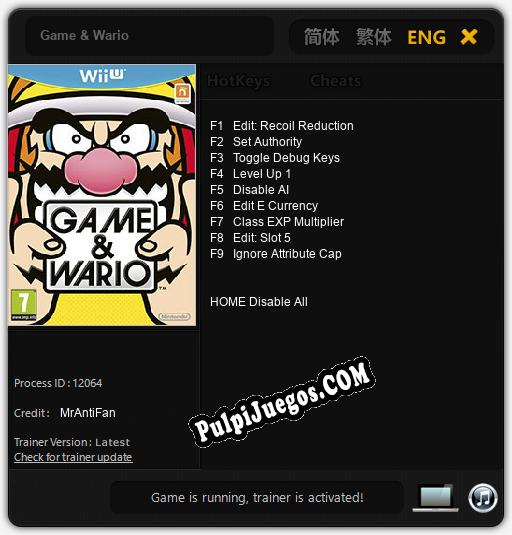 Entrenador liberado a Game & Wario [v1.0.1]