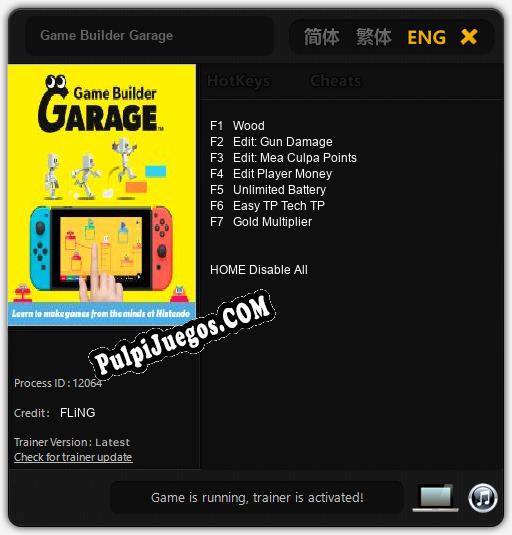 Entrenador liberado a Game Builder Garage [v1.0.1]