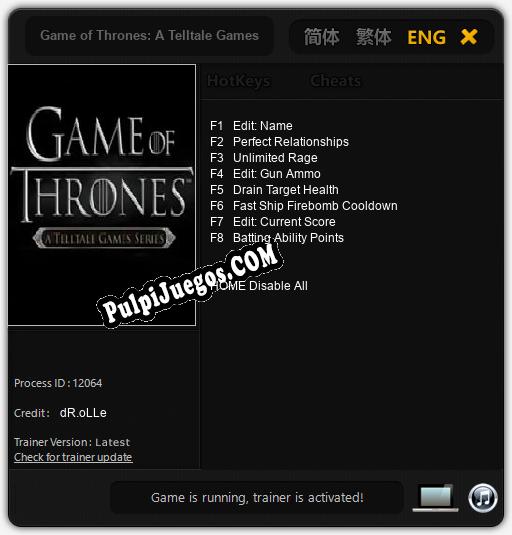 Entrenador liberado a Game of Thrones: A Telltale Games Series Season Two [v1.0.1]