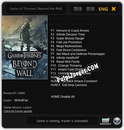 Entrenador liberado a Game of Thrones: Beyond the Wall [v1.0.1]