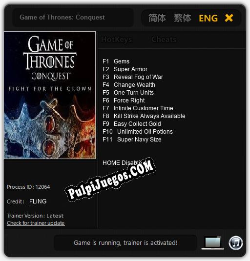 Game of Thrones: Conquest: Trainer +11 [v1.5]