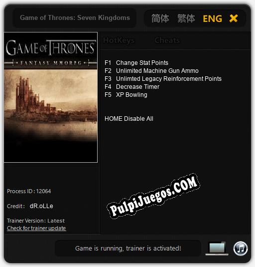 Game of Thrones: Seven Kingdoms: Treinador (V1.0.20)