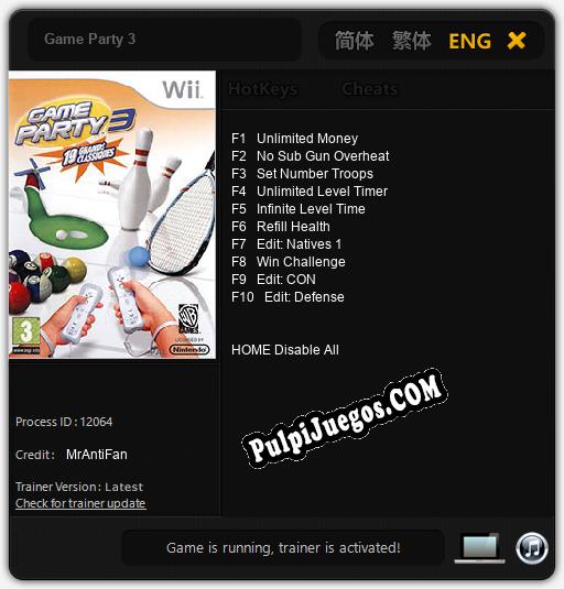 Entrenador liberado a Game Party 3 [v1.0.6]