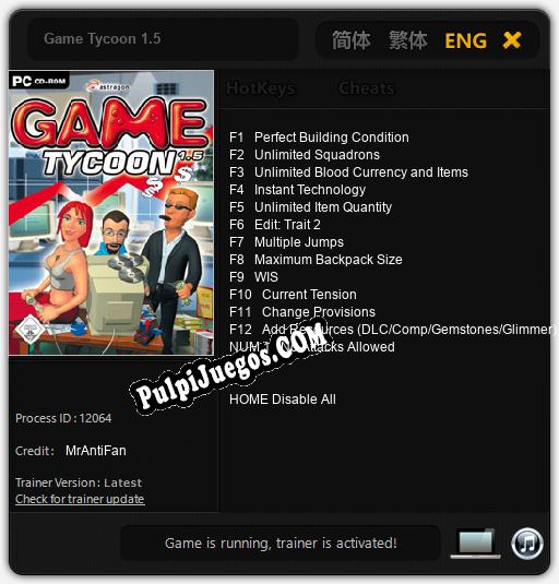 Game Tycoon 1.5: Trainer +13 [v1.3]