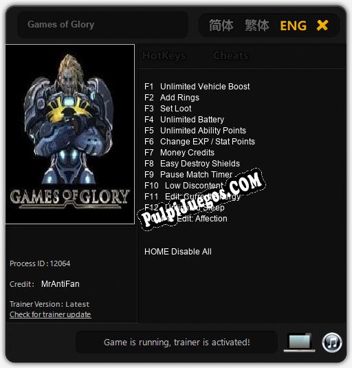 Games of Glory: Cheats, Trainer +13 [MrAntiFan]