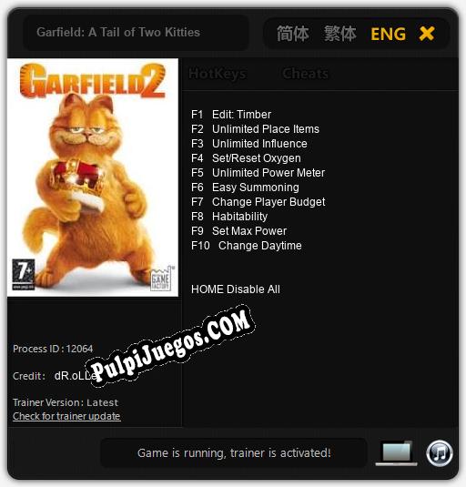 Garfield: A Tail of Two Kitties: Cheats, Trainer +10 [dR.oLLe]