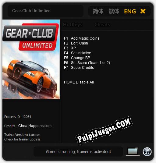 Gear.Club Unlimited: Cheats, Trainer +7 [CheatHappens.com]