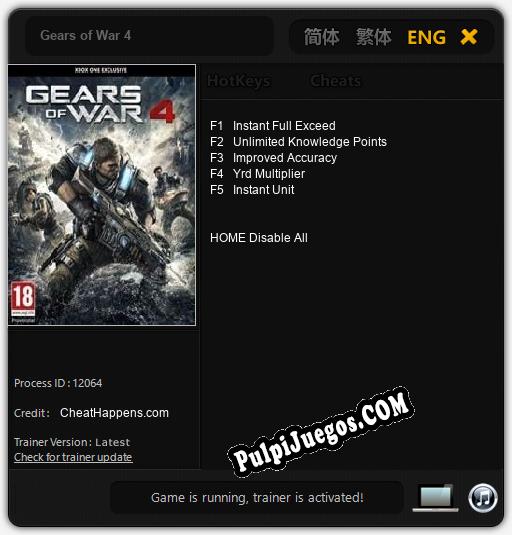 Gears of War 4: Cheats, Trainer +5 [CheatHappens.com]