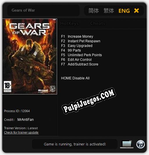 Gears of War: Cheats, Trainer +7 [MrAntiFan]