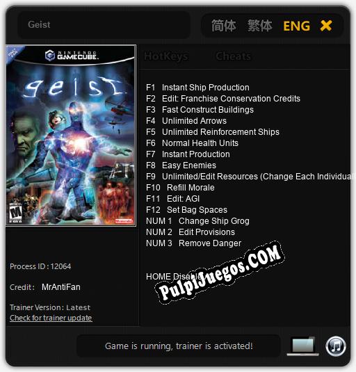 Geist: Cheats, Trainer +15 [MrAntiFan]