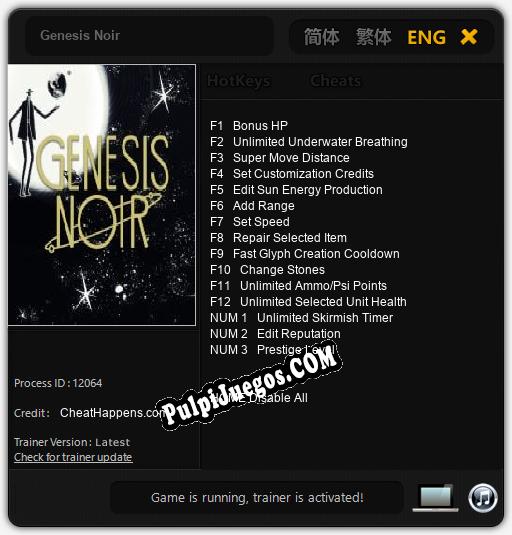 Entrenador liberado a Genesis Noir [v1.0.5]