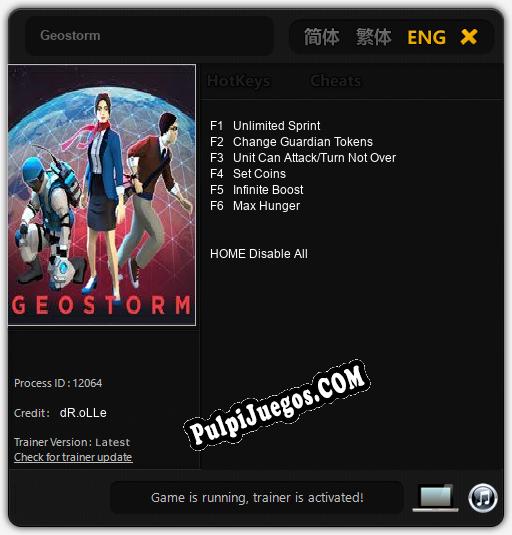 Geostorm: Cheats, Trainer +6 [dR.oLLe]