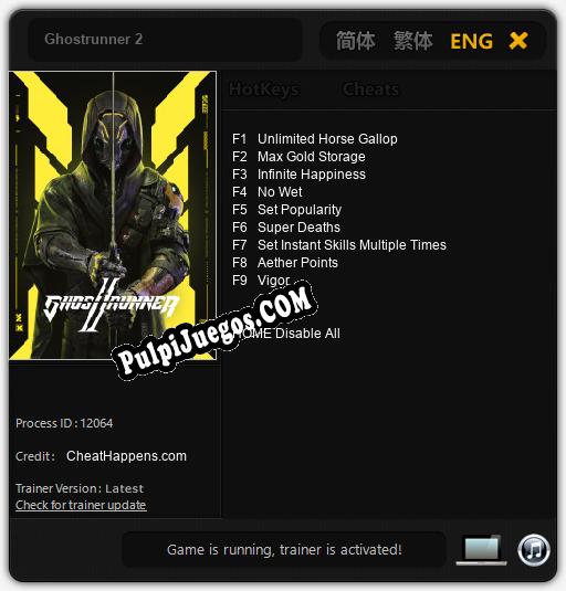 Entrenador liberado a Ghostrunner 2 [v1.0.7]