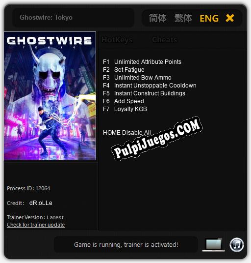 Entrenador liberado a Ghostwire: Tokyo [v1.0.3]