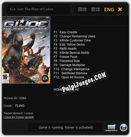 G.I. Joe: The Rise of Cobra: Cheats, Trainer +12 [FLiNG]