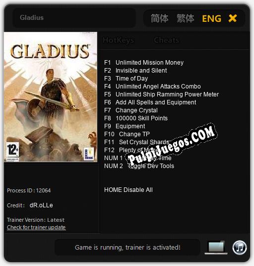 Gladius: Trainer +14 [v1.4]