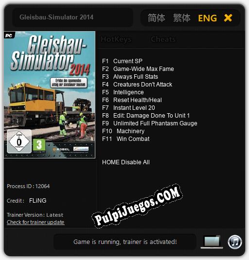 Gleisbau-Simulator 2014: Trainer +11 [v1.8]