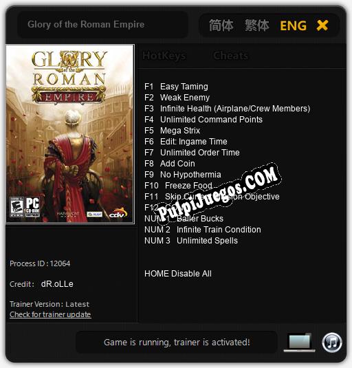 Glory of the Roman Empire: Treinador (V1.0.67)