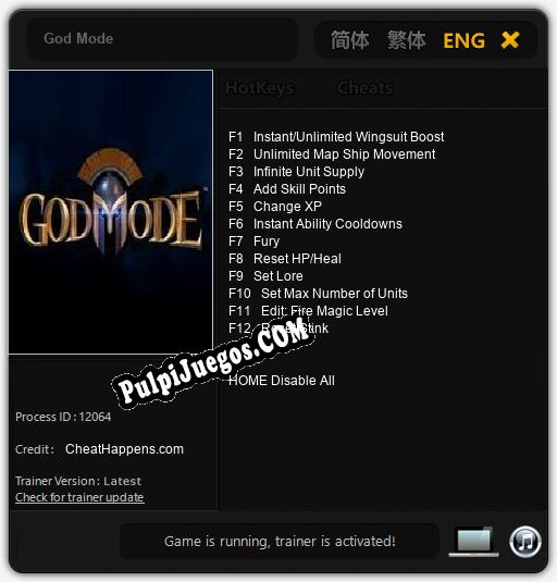 God Mode: Cheats, Trainer +12 [CheatHappens.com]