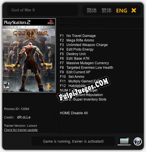 Entrenador liberado a God of War II [v1.0.9]