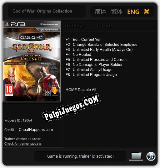 God of War: Origins Collection: Trainer +8 [v1.8]