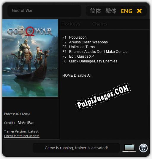 God of War: Treinador (V1.0.25)