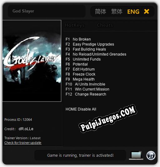 God Slayer: Cheats, Trainer +12 [dR.oLLe]