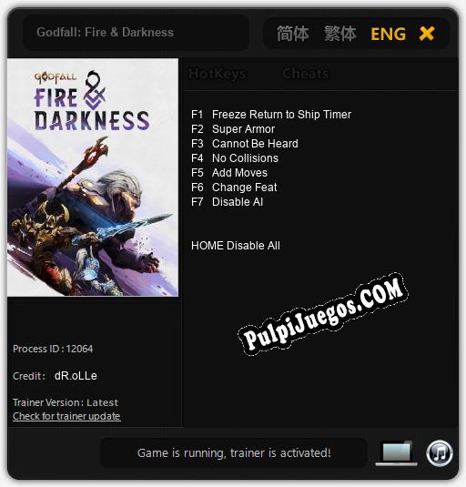 Godfall: Fire & Darkness: Trainer +7 [v1.1]