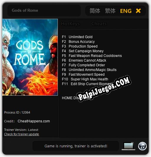 Gods of Rome: Treinador (V1.0.39)