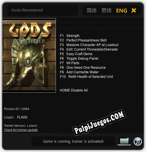 Gods Remastered: Cheats, Trainer +10 [FLiNG]