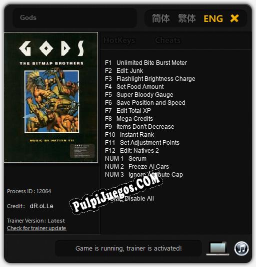 Entrenador liberado a Gods [v1.0.9]