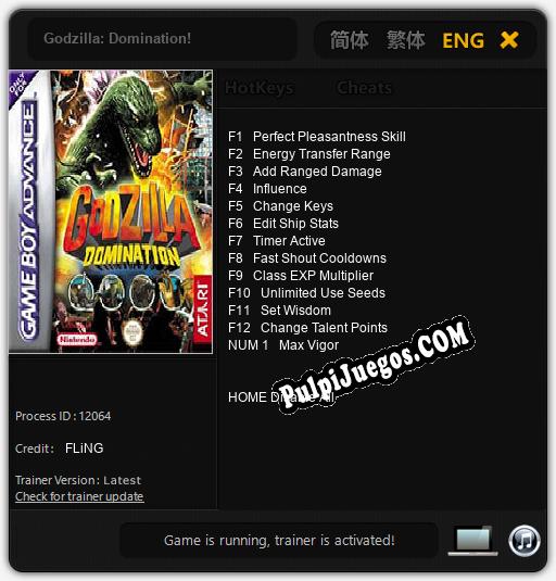 Entrenador liberado a Godzilla: Domination! [v1.0.7]