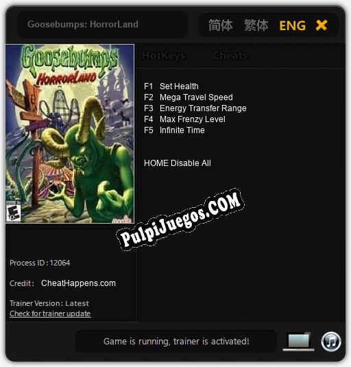 Goosebumps: HorrorLand: Cheats, Trainer +5 [CheatHappens.com]