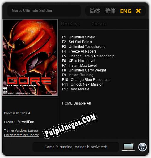 Gore: Ultimate Soldier: Cheats, Trainer +12 [MrAntiFan]