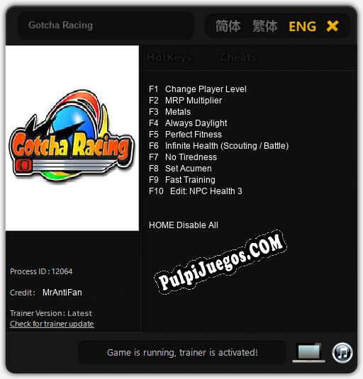 Gotcha Racing: Cheats, Trainer +10 [MrAntiFan]