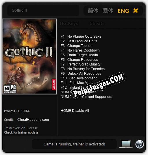 Gothic II: Cheats, Trainer +14 [CheatHappens.com]