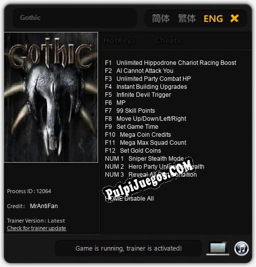 Gothic: Cheats, Trainer +15 [MrAntiFan]