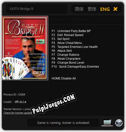 GOTO Bridge II: Cheats, Trainer +10 [dR.oLLe]