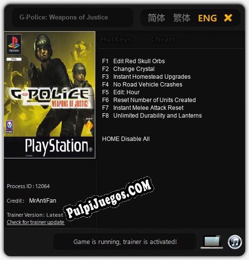 G-Police: Weapons of Justice: Trainer +8 [v1.4]