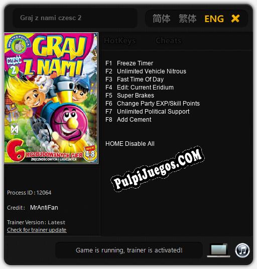 Graj z nami czesc 2: Cheats, Trainer +8 [MrAntiFan]